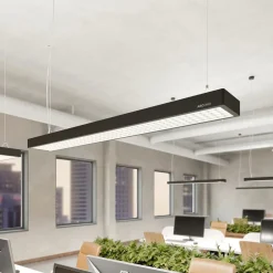 Arcchio Arbejdsrum/Kontor|Pendellamper > Susi LED-kontorhængelampe, sort, 120 cm, 4000K, DALI