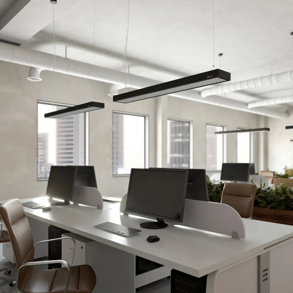 Arcchio Arbejdsrum/Kontor|Pendellamper > Susi LED-kontorhængelampe, sort, 120 cm, 4000K, DALI