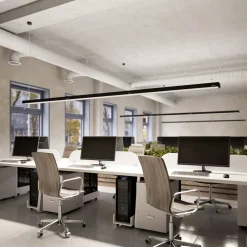 Arcchio Arbejdsrum/Kontor|Pendellamper > Susi LED-kontorhængelampe, sort, 120 cm, 4000K, DALI