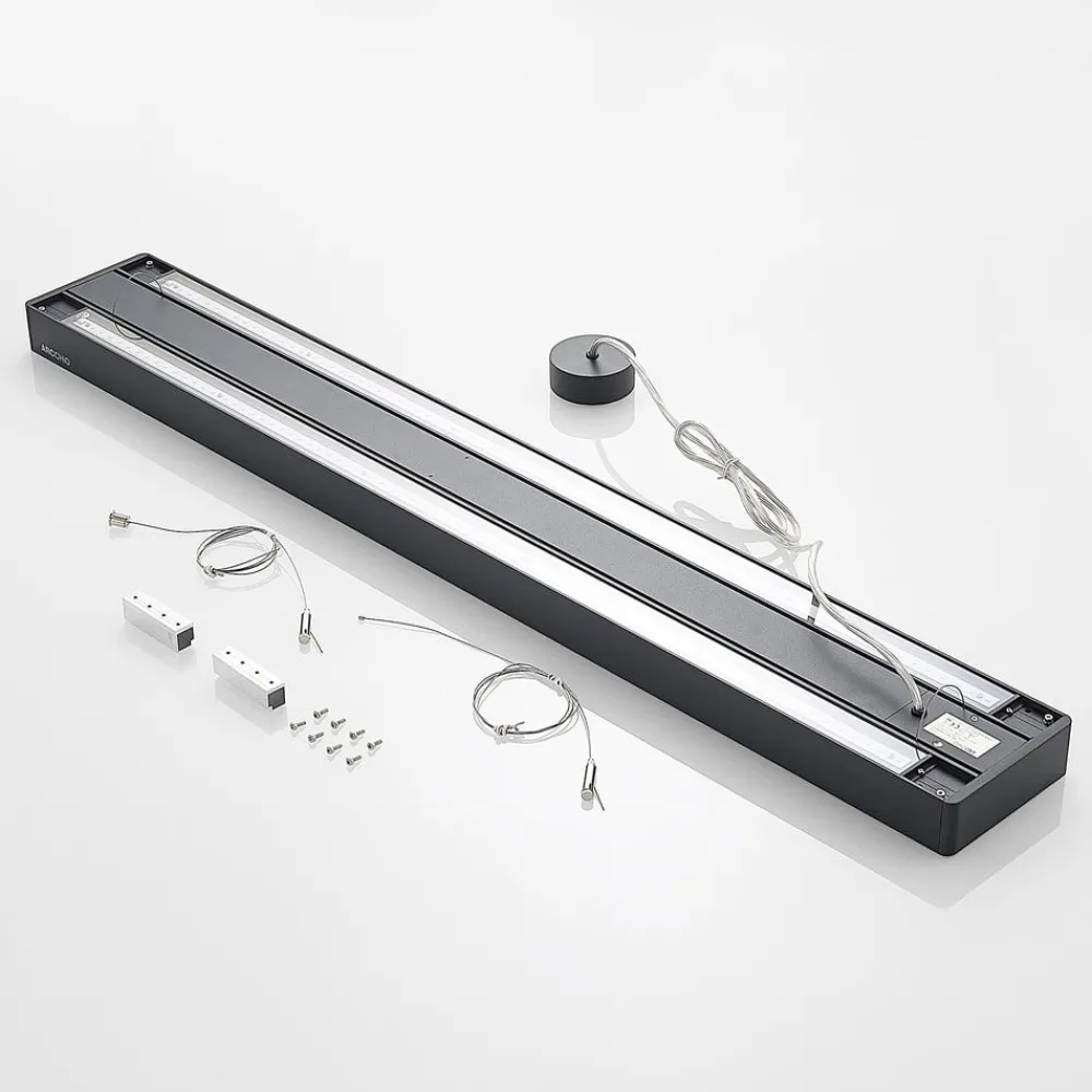 Arcchio Arbejdsrum/Kontor|Pendellamper > Susi LED-kontorhængelampe, sort, 120 cm, 4000K, DALI