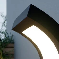 Arcchio Terrassebelysning|Væglamper > udendørs LED-væglampe Advik, IP65, antracit, metal