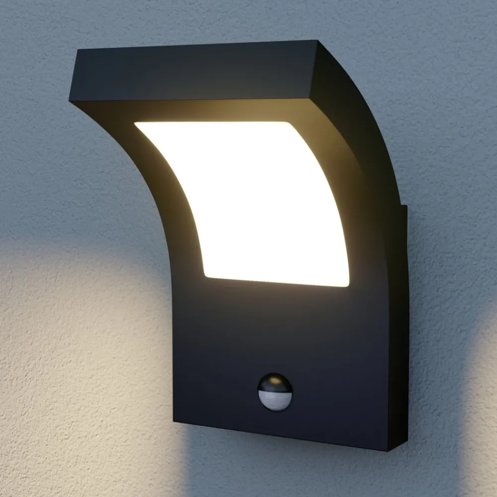 Arcchio Væglampe Med Sensor|Terrassebelysning > udendørs LED-væglampe Advik, antracit, IP54, sensor