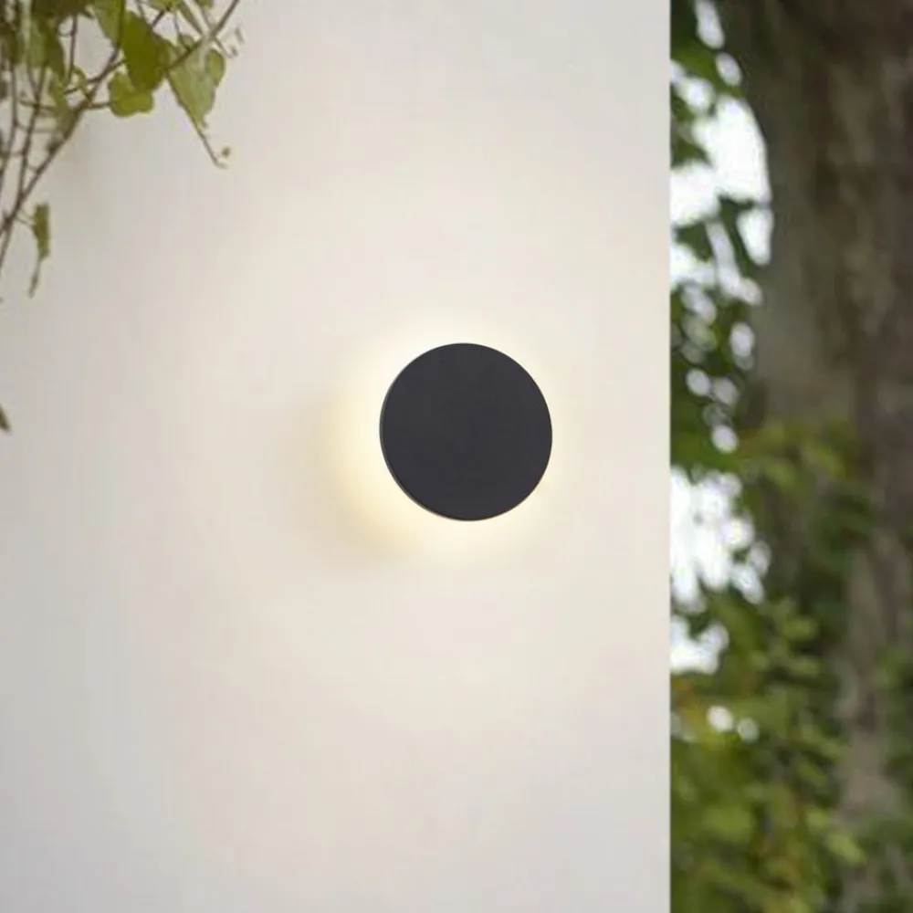 Arcchio Væglamper|Terrassebelysning > udendørs LED-væglampe Gravo, Ø 16 cm, sort, IP65