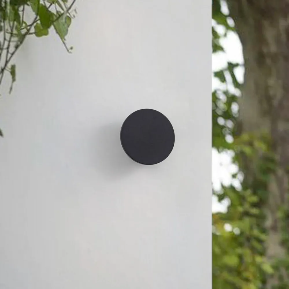 Arcchio Væglamper|Terrassebelysning > udendørs LED-væglampe Gravo, Ø 16 cm, sort, IP65