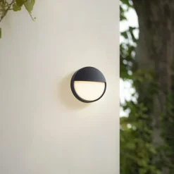 Arcchio Væglamper > udendørs LED-væglampe Gravo, Ø 25 cm, sort, IP65