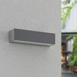 Arcchio Terrassebelysning > udendørs LED-væglampe Lengo, 25 cm, 1 lyskilde, grå, CCT