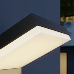 Væglampe Med Sensor|Væglamper ^ Arcchio udendørs LED-væglampe Yolena, sensor, antracit, aluminium