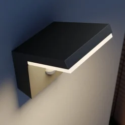 Væglampe Med Sensor|Væglamper ^ Arcchio udendørs LED-væglampe Yolena, sensor, antracit, aluminium