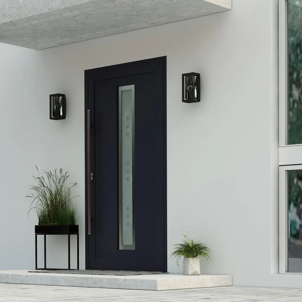 Arcchio Terrassebelysning|Væglamper > udendørs væglampe Ismera, antracit/klar, IP65, glas