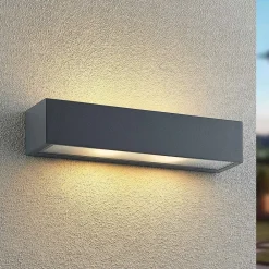 Terrassebelysning|Væglamper ^ Arcchio udendørs væglampe LengoE27, 38 cm, antracit, E27, IP54