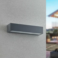 Terrassebelysning|Væglamper ^ Arcchio udendørs væglampe LengoE27, 38 cm, antracit, E27, IP54