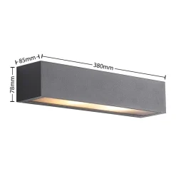 Terrassebelysning|Væglamper ^ Arcchio udendørs væglampe LengoE27, 38 cm, antracit, E27, IP54