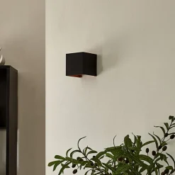 Arcchio Gang|Pendellamper > væglampe Zuzana, kantet, sort-guld, G9, 10 cm