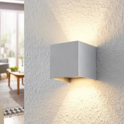 Arcchio Gang|Pendellamper > væglampe Zuzana, kantet, aluminiumsfarvet, G9, 10 cm