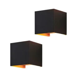 Gang|Væglamper ^ Arcchio væglampe Zuzana, sæt med 2, sort-guld, G9, 10 cm
