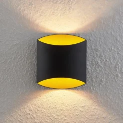 Væglamper|Væglamper ^ Arcchio Vilja væglampe, sort, guld, oval