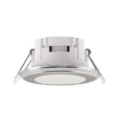 Trio Lighting Indbygningsspots > Argus LED-downlight RGBW fjernbet Ø8cm krom