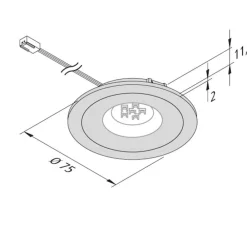 Underskabsbelysning ^ Hera AR 68 Integreret LED-møbelspot, 4 W, sort, 2.700 K