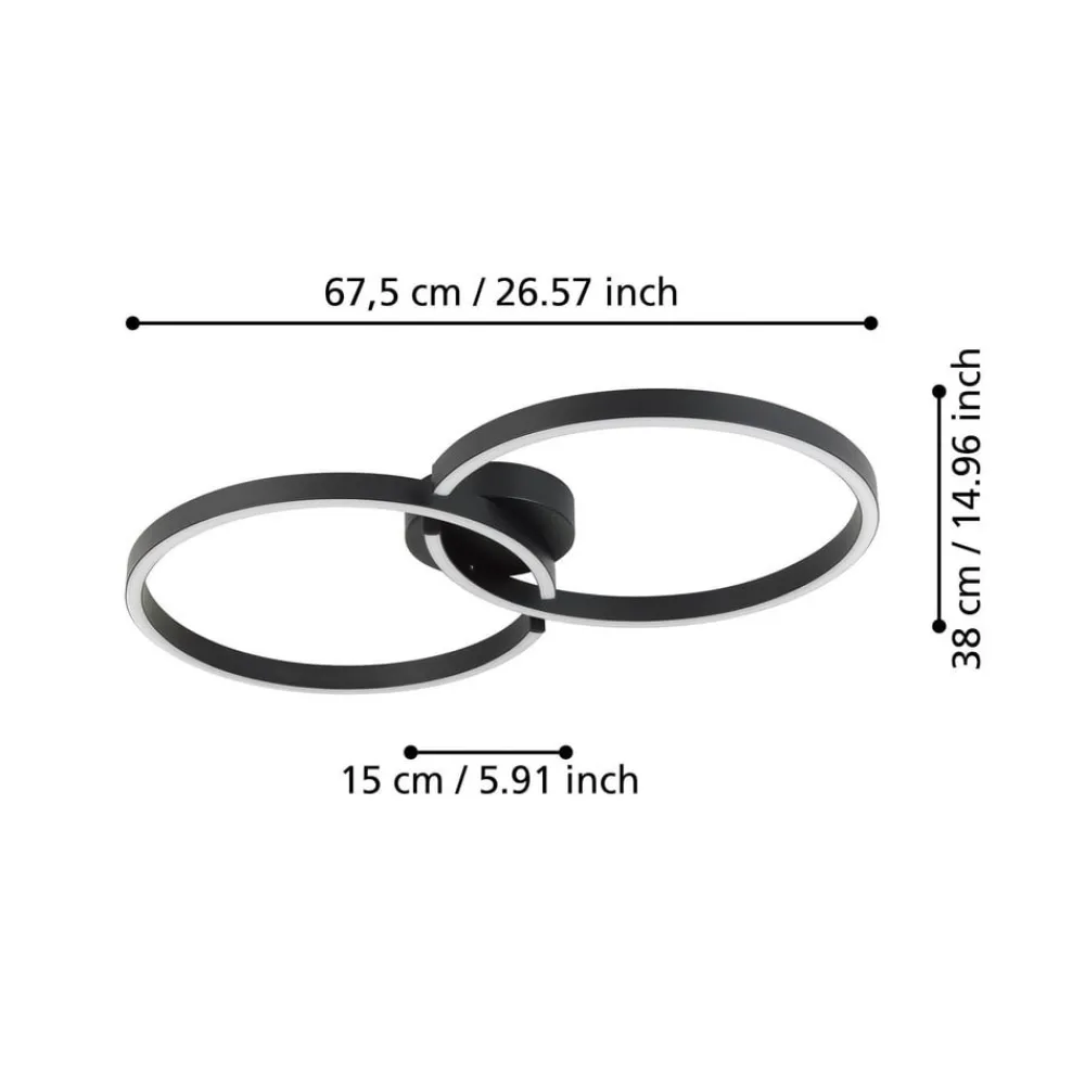 EGLO Loftlamper > Armandolo LED-loftlampe, sort, længde 67 cm, CCT, RGB