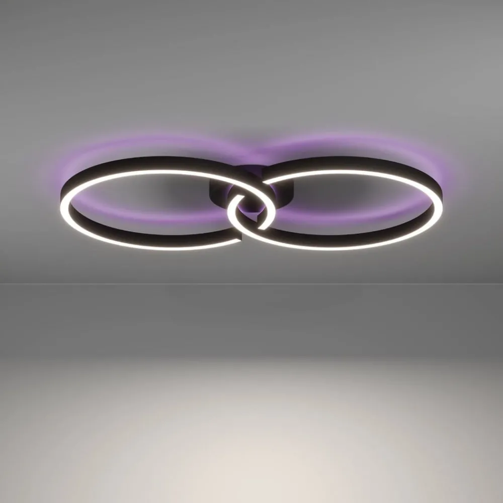 EGLO Loftlamper > Armandolo LED-loftlampe, sort, længde 67 cm, CCT, RGB