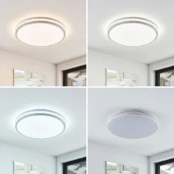 Lindby Gang|Loftlamper > Arnim LED-loftlampe, hvid, plast, Ø 49 cm, IP44