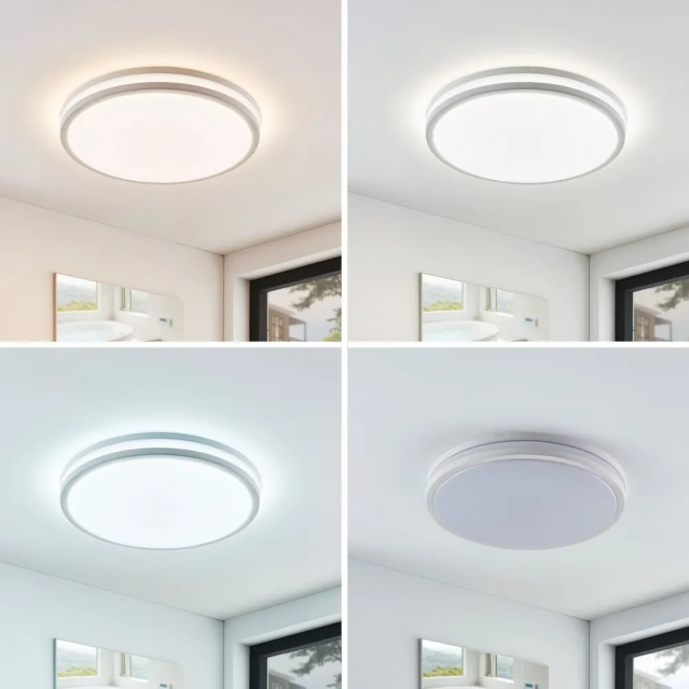 Lindby Gang|Loftlamper > Arnim LED-loftlampe, hvid, plast, Ø 49 cm, IP44
