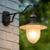 Væglamper ^ Lucide Aruba udendørs væglampe, Ø 25 cm, rustbrun