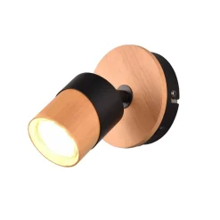 Trio Lighting Væglamper|Væglamper > Aruni vægspot af træ, 1 lyskilde, sort