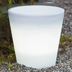 Konstsmide Dekorationsbelysning|Terrassebelysning > Assisi LED-blomsterpotte, belyst, Ø 28 cm