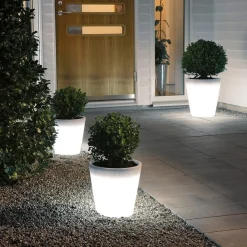 Konstsmide Dekorationsbelysning|Terrassebelysning > Assisi LED-blomsterpotte, belyst, Ø 28 cm