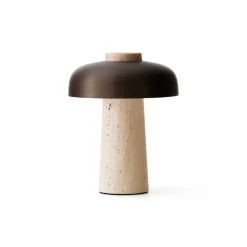Audo Copenhagen Dekorationsbelysning > Audo bordlampe, sand/bronze, sten, 24,5 cm