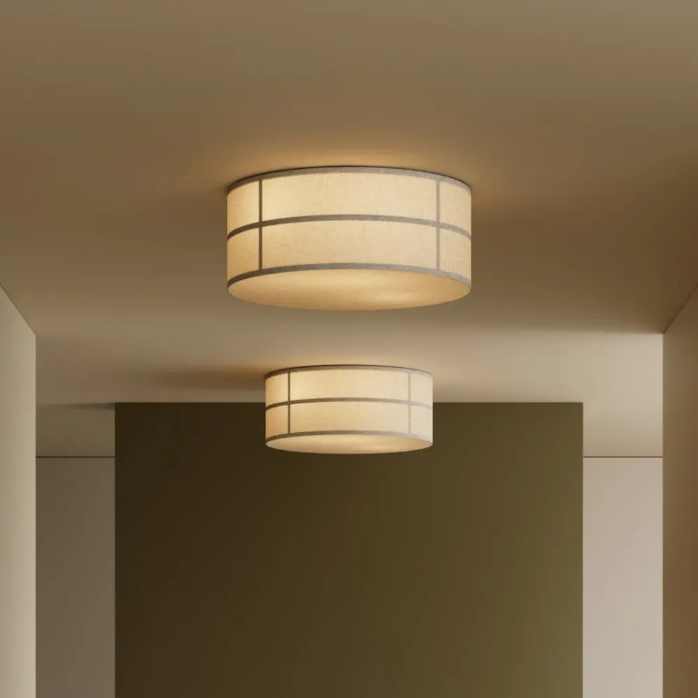 Audo Copenhagen Loftlamper > Audo loftlampe Hashira, naturfarve, hør, Ø 50 cm