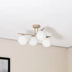 Domiluce Loftlamper > Aurora loftlampe, beige, Ø 50 cm, 4 lyskilder, glas, E14