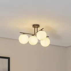 Domiluce Gang|Loftlamper > Aurora loftlampe, brun, Ø 50 cm, 4 lyskilder, glas, E14