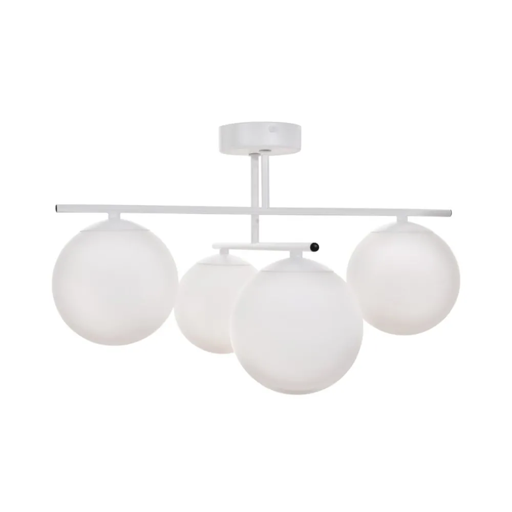 Domiluce Gang|Loftlamper > Aurora loftlampe, hvid, Ø 50 cm, 4 lyskilder, glas, E14
