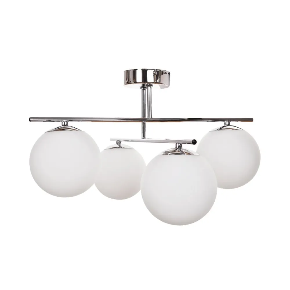 Loftlamper|Loftlamper ^ Domiluce Aurora loftlampe, krom, Ø 50 cm, 4 lyskilder, glas, E14