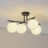 Gang|Loftlamper ^ Domiluce Aurora loftlampe, sort, Ø 50 cm, 4 lyskilder, glas, E14