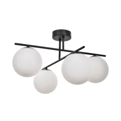 Gang|Loftlamper ^ Domiluce Aurora loftlampe, sort, Ø 50 cm, 4 lyskilder, glas, E14