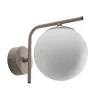 Væglamper ^ Domiluce Aurora væglampe, beige, glas, 17 cm høj, kugle, E14