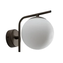 Domiluce Væglamper > Aurora væglampe, brun, glas, 17 cm høj, kugle, E14