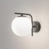 Domiluce Væglamper|Væglamper > Aurora væglampe, sort, glas, 17 cm høj, kugle, E14