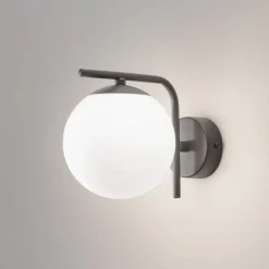 Domiluce Væglamper|Væglamper > Aurora væglampe, sort, glas, 17 cm høj, kugle, E14