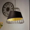 EGLO Pendellamper > Austell pendellampe, Ø 43 cm, sort/guld, metal, stof