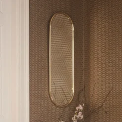 AYTM Møbel Og Interiør > Angui-spejl, guldfarvet, højde 78 cm, glas, stål
