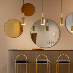 Møbel Og Interiør ^ AYTM Circum-spejl, rosafarvet, Ø 70 cm, glas, MDF-træ