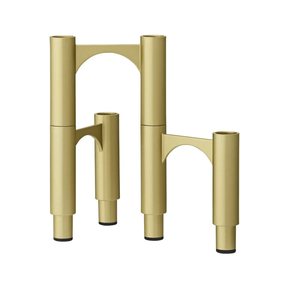 AYTM Møbel Og Interiør > Compono lysestage, guld, h 12 cm, aluminium, sæt med 3 stk