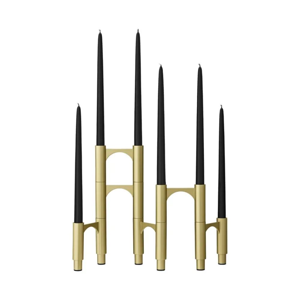 AYTM Møbel Og Interiør > Compono lysestage, guld, h 12 cm, aluminium, sæt med 3 stk