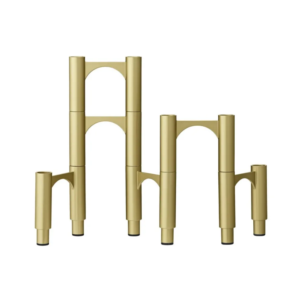 AYTM Møbel Og Interiør > Compono lysestage, guld, h 12 cm, aluminium, sæt med 3 stk