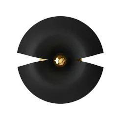 Væglamper ^ AYTM Cycnus væglampe, sort, Ø 30 cm, stik, aluminium, E27