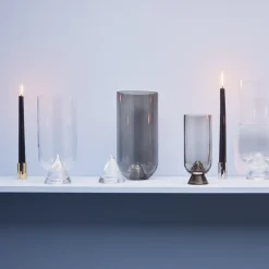 Møbel Og Interiør ^ AYTM Glacies-vase, røgfarvet grå, højde 29 cm, glas, mundblæst